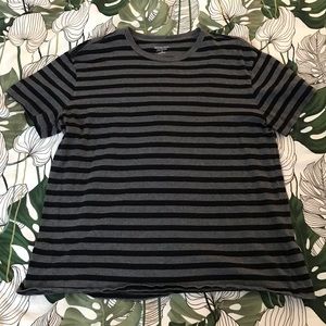 Black & gray stripe t-shirt by Merona size L